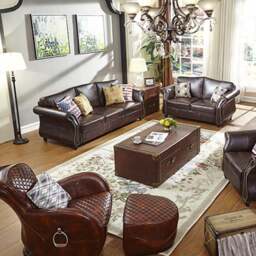 Rackhams Saddle Chair And Footstool, Loft Style, Oil Wax Leather - Others (contact us) - thumbnail 3