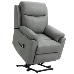 Rackhams Faux Leather 70° Electric Riser Recliner Chair - Grey - thumbnail 1
