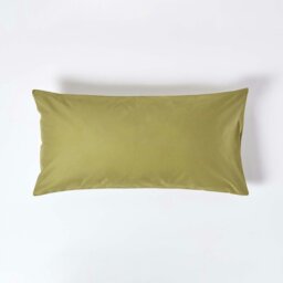 Rackhams Premium 1000 TC Egyptian Cotton Sateen Weave Housewife Pillowcase, King Size - Olive Green - thumbnail 2
