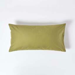 Rackhams Premium 1000 TC Egyptian Cotton Sateen Weave Housewife Pillowcase, King Size - Olive Green - thumbnail 1
