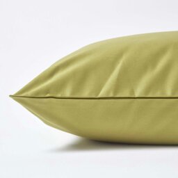 Rackhams Premium 1000 TC Egyptian Cotton Sateen Weave Housewife Pillowcase, King Size - Olive Green - thumbnail 3