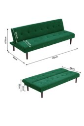 Rackhams Dark Green Contemporary Convertible Sofa Bed - Dark Green - thumbnail 5