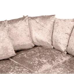 Rackhams Dylan Crushed Velvet 4 Seater Fabric Corner Sofa in Mink - Right Hand Corner - thumbnail 3