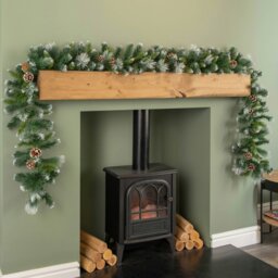 Rackhams 270cm x 25cm Frosted Glacier Christmas Garland with Pine Cones