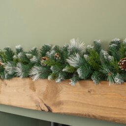 Rackhams 270cm x 25cm Frosted Glacier Christmas Garland with Pine Cones - thumbnail 2