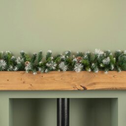 Rackhams 270cm x 25cm Frosted Glacier Christmas Garland with Pine Cones - thumbnail 6