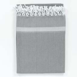 Rackhams Tuana Cotton Hammam Towel - Burnt Orange with White Stripes - thumbnail 4