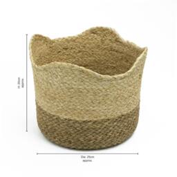 Rackhams Palma Natural Scalloped Woven Storage Basket for Stylish Home Organisation - thumbnail 5
