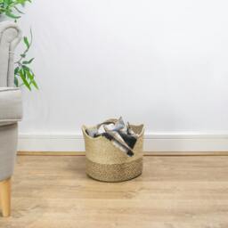 Rackhams Palma Natural Scalloped Woven Storage Basket for Stylish Home Organisation - thumbnail 4