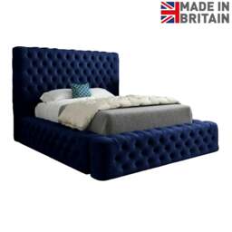 Rackhams Grand Milan Pleated Upholstery Bed Frame - Blue - Blue - Small single - thumbnail 6