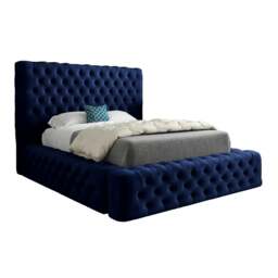 Rackhams Grand Milan Pleated Upholstery Bed Frame - Blue - Blue - Small single - thumbnail 5