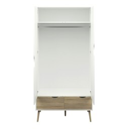 Rackhams Oslo Wardrobe 2 Doors 2 Drawers in White and Oak - White - Malemine - 1 - thumbnail 5