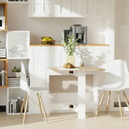 Rackhams Wooden Folding Table Writing Desk Oak, White Home Office - thumbnail 3
