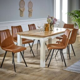 Rackhams Milano Solid Mango Wood White Dining Table 170Cm - Wood - 170x85x76 CM (LxDxH) - Dining Table - thumbnail 3