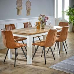 Rackhams Milano Solid Mango Wood White Dining Table 170Cm - Wood - 170x85x76 CM (LxDxH) - Dining Table
