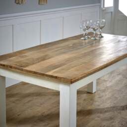 Rackhams Milano Solid Mango Wood White Dining Table 170Cm - Wood - 170x85x76 CM (LxDxH) - Dining Table - thumbnail 6