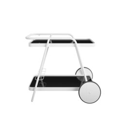 Rackhams Novogratz barbie Outdoor Bar Cart with Wheels White - thumbnail 3