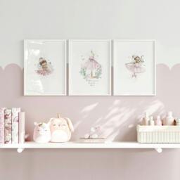 Rackhams Ballerina Prints - Set of 3 wall art prints - A2 16.54 x 23.39 in / 42 x 59.4 cm - Satin Photo paper 280 gsm - Black Frame - thumbnail 3