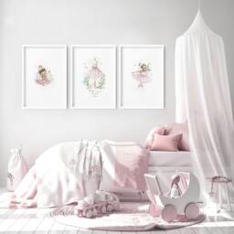 Rackhams Ballerina Prints - Set of 3 wall art prints - A2 16.54 x 23.39 in / 42 x 59.4 cm - Satin Photo paper 280 gsm - Black Frame