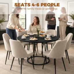 Rackhams Round Dining Table for 4-6 Space Saving 120 cm - Black - thumbnail 4