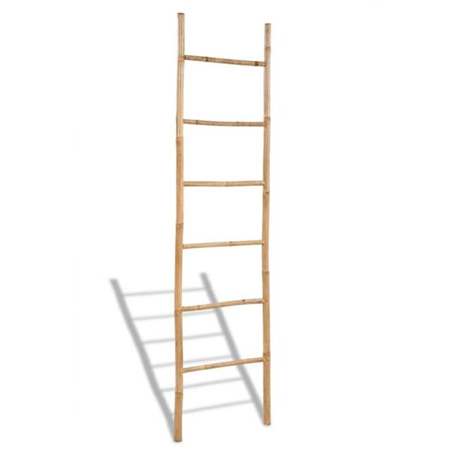 Rackhams Bamboo Towel Ladder with 6 Rungs