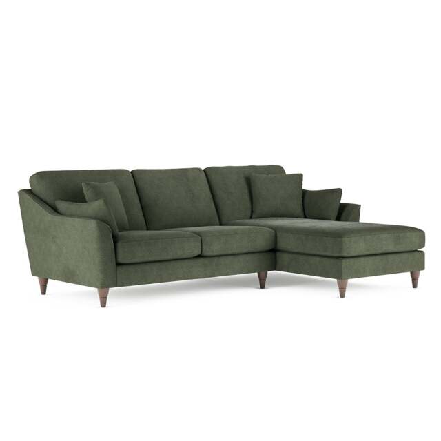 Rackhams Hepburn Large L Shaped Fabric Corner Sofa - Alpine Green - Right Hand Facing - image 1