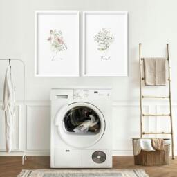 Rackhams Laundry Room Posters - Set of 2 wall art prints - A4 8.27 x 11.69 in / 21 x 29.7 cm - Satin Photo paper 280 gsm - Oak Frame - thumbnail 4