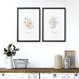 Rackhams Laundry Room Posters - Set of 2 wall art prints - A4 8.27 x 11.69 in / 21 x 29.7 cm - Satin Photo paper 280 gsm - Oak Frame - thumbnail 2