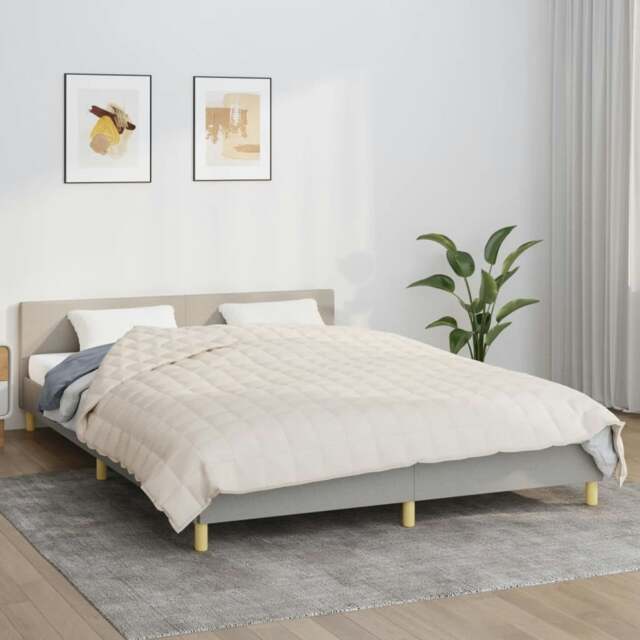 Rackhams Weighted Blanket Light Cream 220x235 cm King 11 kg Fabric