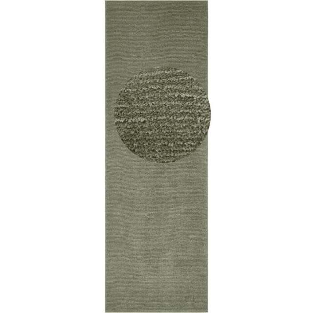 Rackhams Supersoft Unicolor Short-Pile Green Rug - 80X250 cm