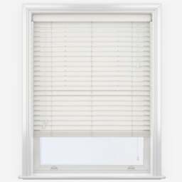Rackhams Misty White Faux Wood Fine Grain Venetian Blinds with Strings - 250cm - thumbnail 3