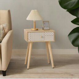 Rackhams Natural Brown Bedside Table With Drawer
