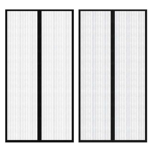 Rackhams Insect Door Curtain 210 x 100 cm 2 pcs Magnet Black - image 1