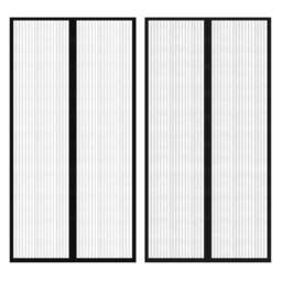 Rackhams Insect Door Curtain 210 x 100 cm 2 pcs Magnet Black - thumbnail 1