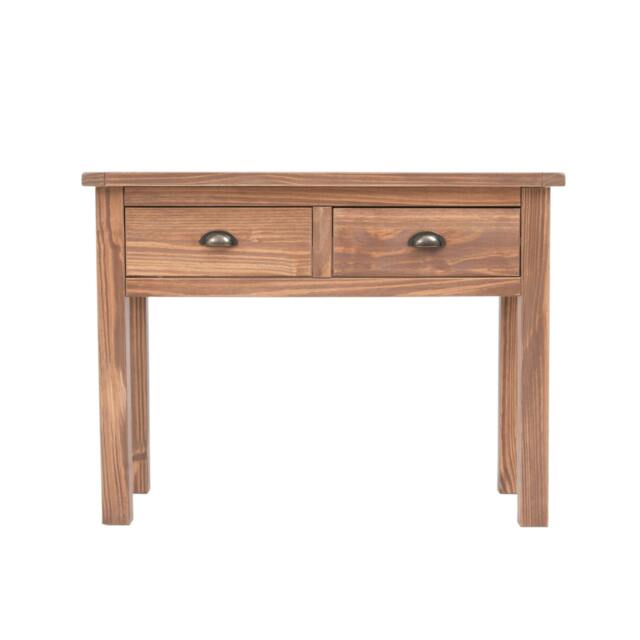Rackhams Padua Lacquered 2 Drawer Console Table Brass Cup Handle - Light Brown - image 1