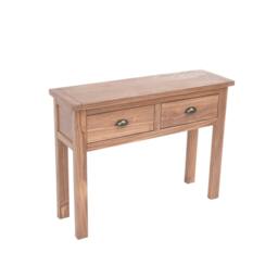 Rackhams Padua Lacquered 2 Drawer Console Table Brass Cup Handle - Light Brown - thumbnail 3