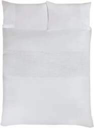 Rackhams Luxury Super Soft Stylish Lace Panel Duvet Cover with Pillowcases - White - King (220cm x 230cm) - thumbnail 3