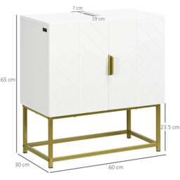 Rackhams Bathroom Mirror Cabinet Under Sink Storage Cabinet Basin Cupboard with 2 Doors and Gold Steel Legs - thumbnail 3