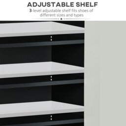 Rackhams Modern Storage Cabinet with High Gloss White Doors for 15 Pairs of Shoes - thumbnail 4