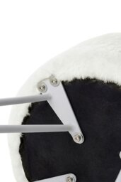 Rackhams Soft Fluffy White Low Chair Dressing Footstool with Metal Leg - White - thumbnail 4