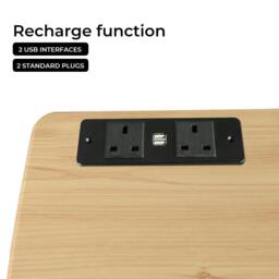 Rackhams Standing Desk Height Adjustable Stand Over Bed Laptop Table Shelf Electric USB - thumbnail 4