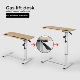 Rackhams Standing Desk Height Adjustable Stand Over Bed Laptop Table Shelf Electric USB - thumbnail 3