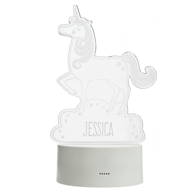 Rackhams Personalised Unicorn LED Colour Changing Night Light - image 1