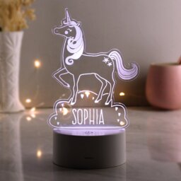 Rackhams Personalised Unicorn LED Colour Changing Night Light - thumbnail 2