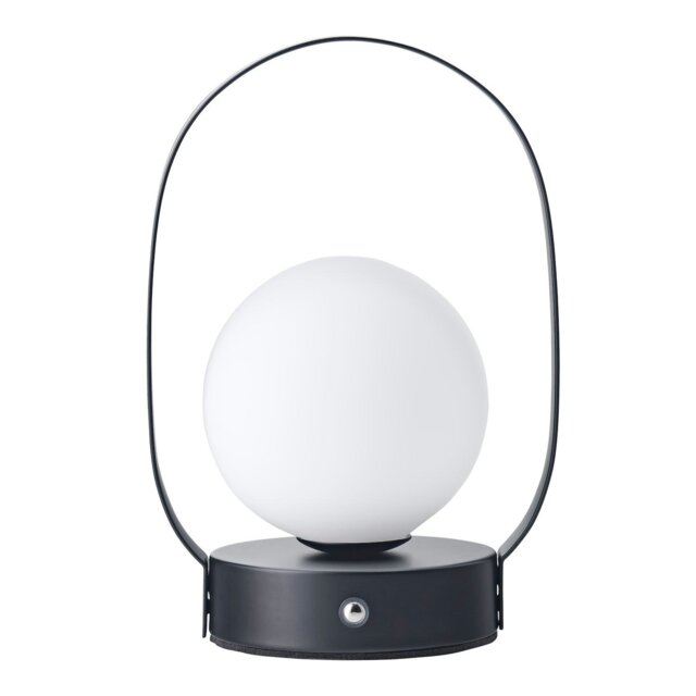 Rackhams Matt Black Rechargeable Touch Dimmable Lantern Table Lamp with Frosted Shade - image 1