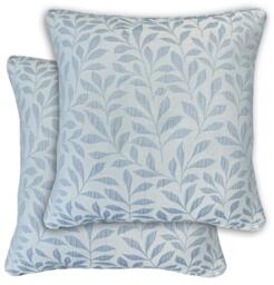 Rackhams Pair of Sherwood Jacquard Leaf Double Sided Zip Opening Piped Edge Cushion Covers - Cases Only - Natural - thumbnail 2