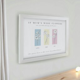 Rackhams Personalised Birth Flower Family of 3 White Framed Print - thumbnail 2