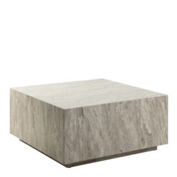 Rackhams Dice Square Coffee Table in Grey Marble 90x90x42cm - 1 - Grey Marble - Grey