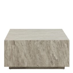 Rackhams Dice Square Coffee Table in Grey Marble 90x90x42cm - 1 - Grey Marble - Grey - thumbnail 2