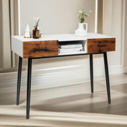 Rackhams 2 Drawer Console Accent Hallway Table Black - thumbnail 2